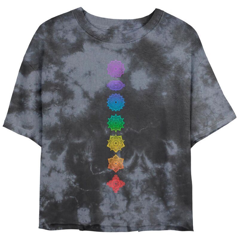 アンブランデッド レディース トップス Tシャツ クロップド グラフィック Unbranded Juniors Chakras Aligned Cropped Graphic Tee Black Charcoal ブラック