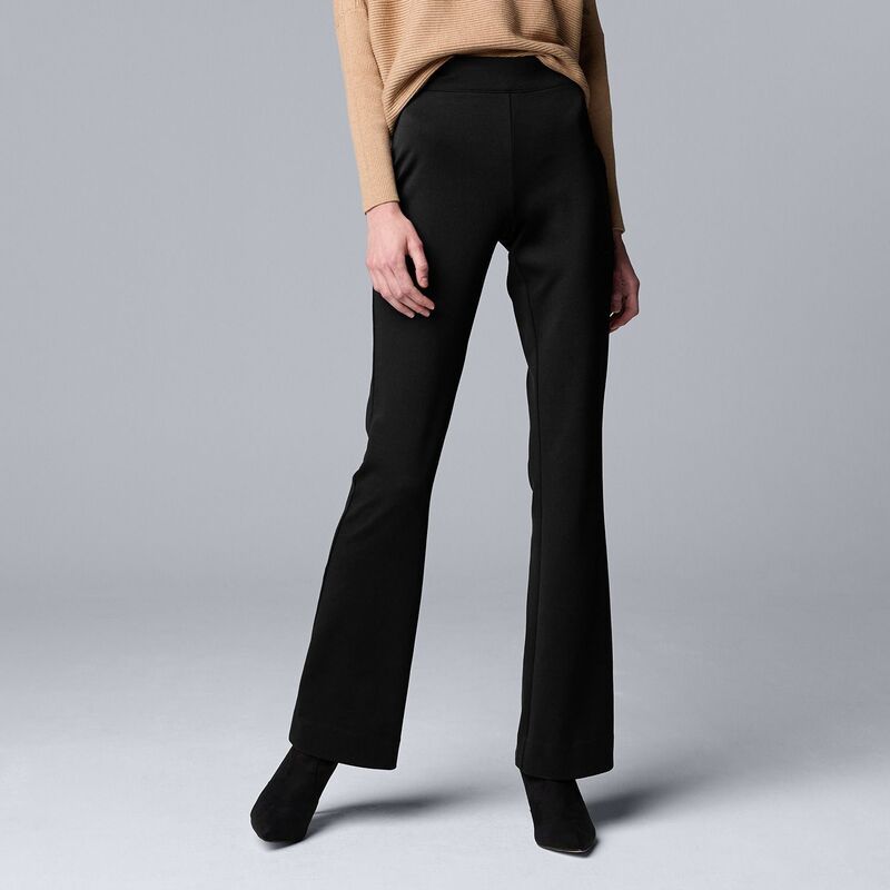 ヴェラウォン レディース ボトムス カジュアルパンツ ブーツカット ブーツ Womensimply Vera Wang Mid Rise PullOn Ponte Bootcut Pants Black ブラック