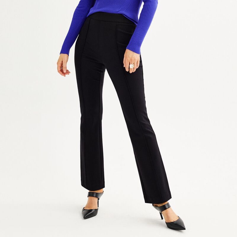 ナインウェスト レディース ボトムス カジュアルパンツ ブーツカット ブーツ Womens Nine West Pintuck Bootcut Ponte Pants Mineral Black ブラック