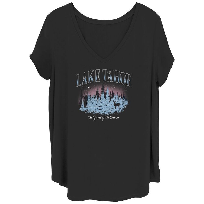 アンブランデッド レディース トップス Tシャツ プラスサイズ グラフィック Unbranded Juniors Plusize Lake Tahoe The Jewel Of The Sierra Graphic Tee Black ブラック