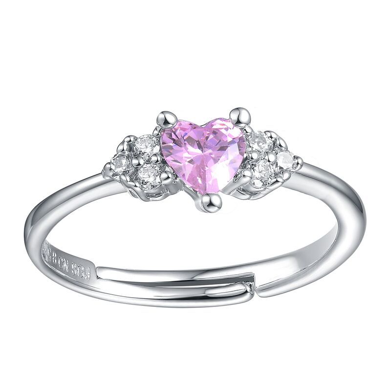 アンブランデッド レディース アクセサリー リング Unbranded Sterling Silver Pink Ice White Heart Cubic Zirconia Cluster Promise Ring Pink ピンク