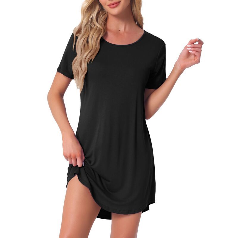 cheibear レディース アンダーウェア ナイトウェア シャツワンピース Tシャツ cheibear Womensleepshirtshirt Dress Colorful Striped Short Sleeve Nightshirt Nightgown