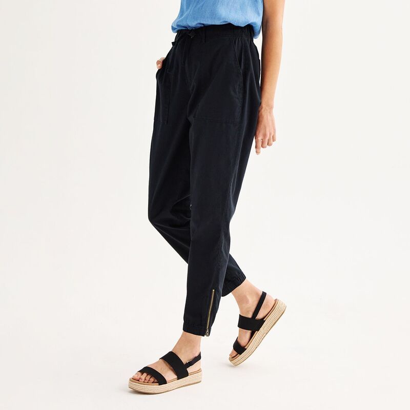ソノマ レディース ボトムス カジュアルパンツ プチ Petite Sonoma Goods For Life Core Utility Jogger Pitch Black ブラック