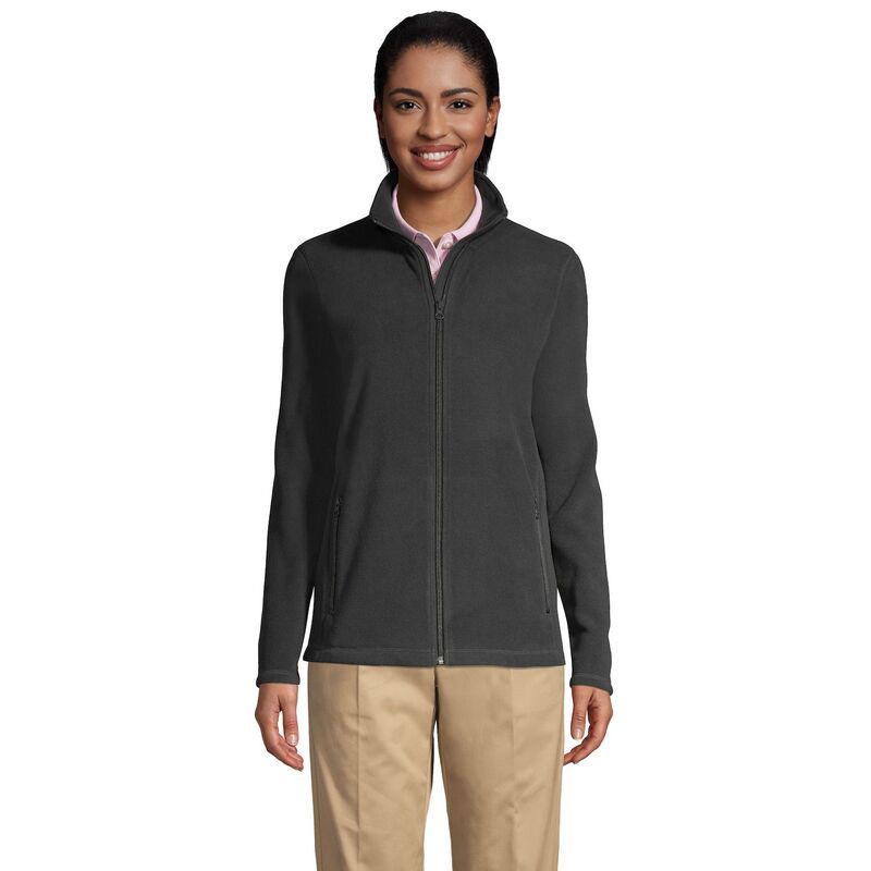 ランズエンド レディース アウター ジャケット・ブルゾン フリース Womens Lands End FullZip Long Sleeve Fleece Jacket Dark Charcoal チャコール