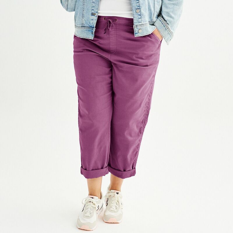 ソノマ レディース ボトムス カジュアルパンツ プラスサイズ キャップ Plusize Sonoma Goods For Lifeasy Paper Bag Waist Capri Chianti Wine ワイン 7,860円