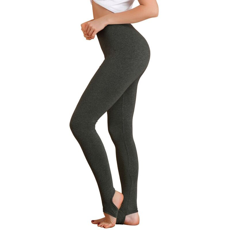 アレグラ ケー レディース ボトムス カジュアルパンツ ALLEGRA K Womensolid Soft Elastic Waistband Gym Yoga Stirrupants Dark Grey グレー