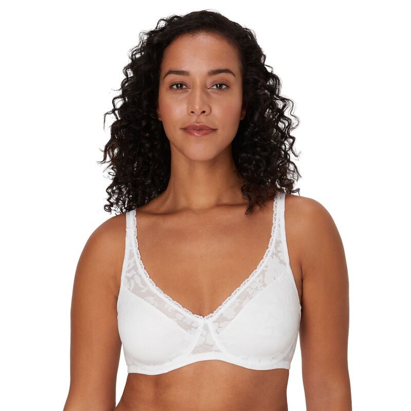 バリ レディース アンダーウェア ブラジャー レース Bali Passion for Comfort Smooth Lace Underwire Bra DF6590 White ホワイト