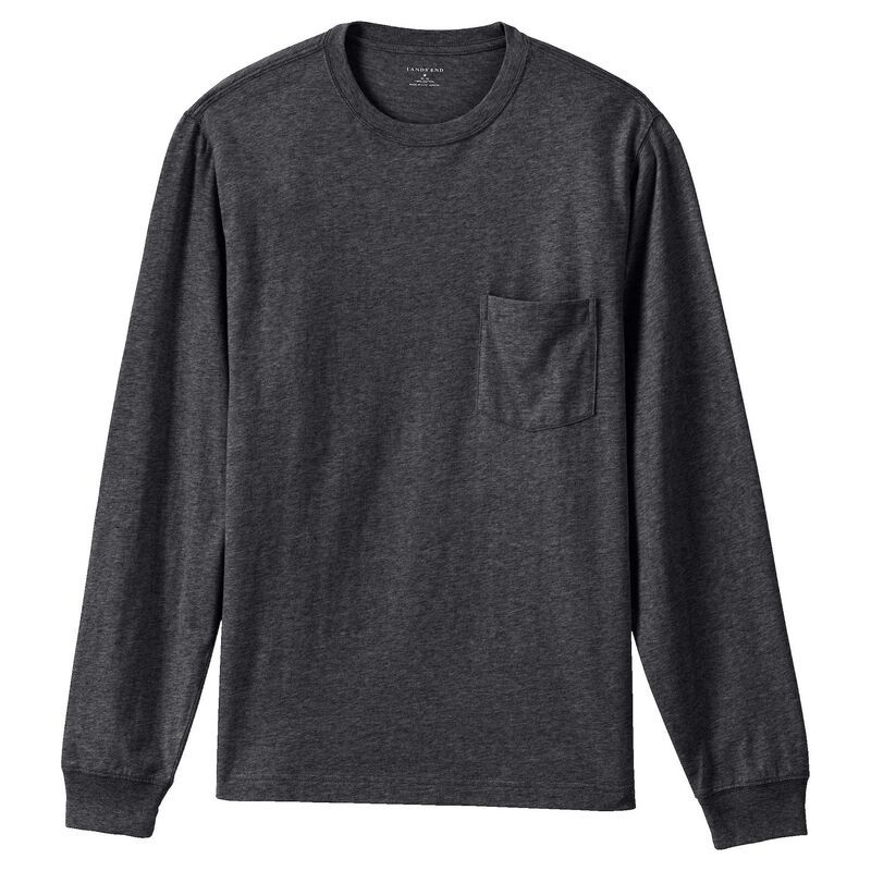 ランズエンド メンズ トップス Tシャツ Mens Lands End SuperT Pocketee Dark Charcoal Heather チャコール