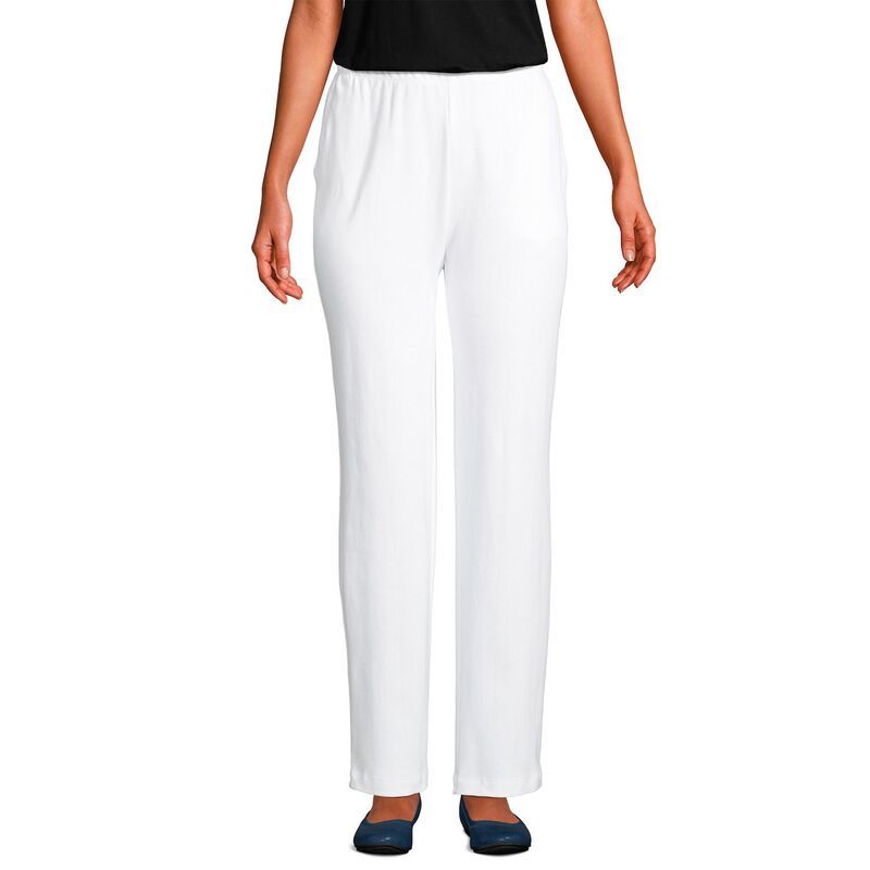ランズエンド レディース ボトムス カジュアルパンツ ハイウエスト ニット Womens Lands End Sport Knit High Waist Pants White ホワイト