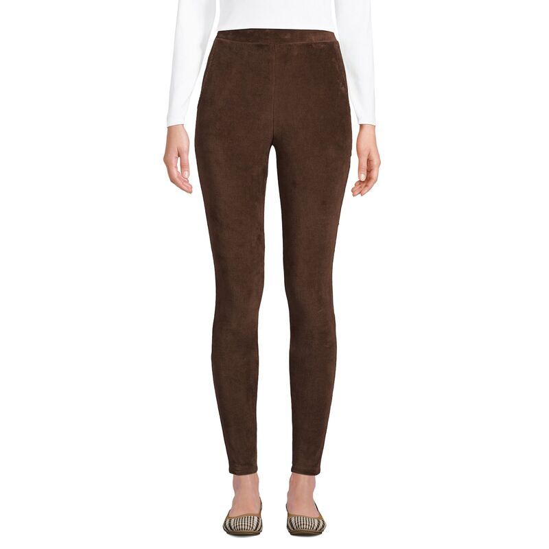 ランズエンド レディース ボトムス カジュアルパンツ コーデュロイ レギンス Womens Lands End Sport HighRise Corduroy Leggings Rich Coffee コーヒー