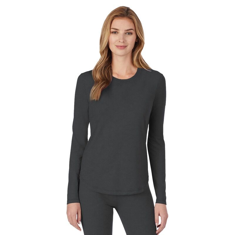 クドルドッズ レディース トップス Tシャツ クルーネック Womens Cuddl Duds Under Scrubs Crewneck Top Charcoal チャコール