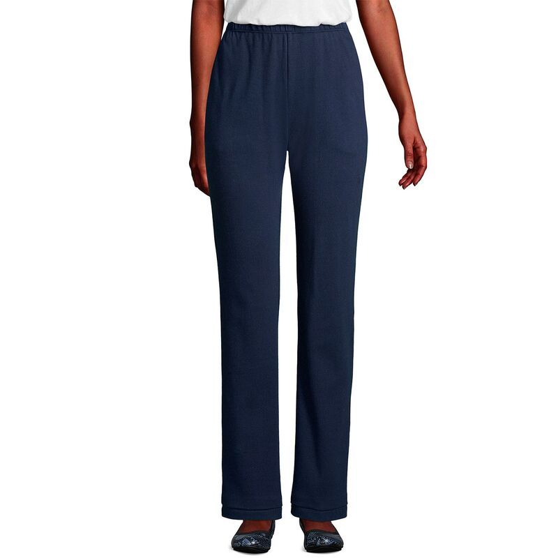 ランズエンド レディース ボトムス カジュアルパンツ ハイウエスト プチ ニット Petite Lands End Sport Knit High Waist Pants Radiant Navy ネイビー