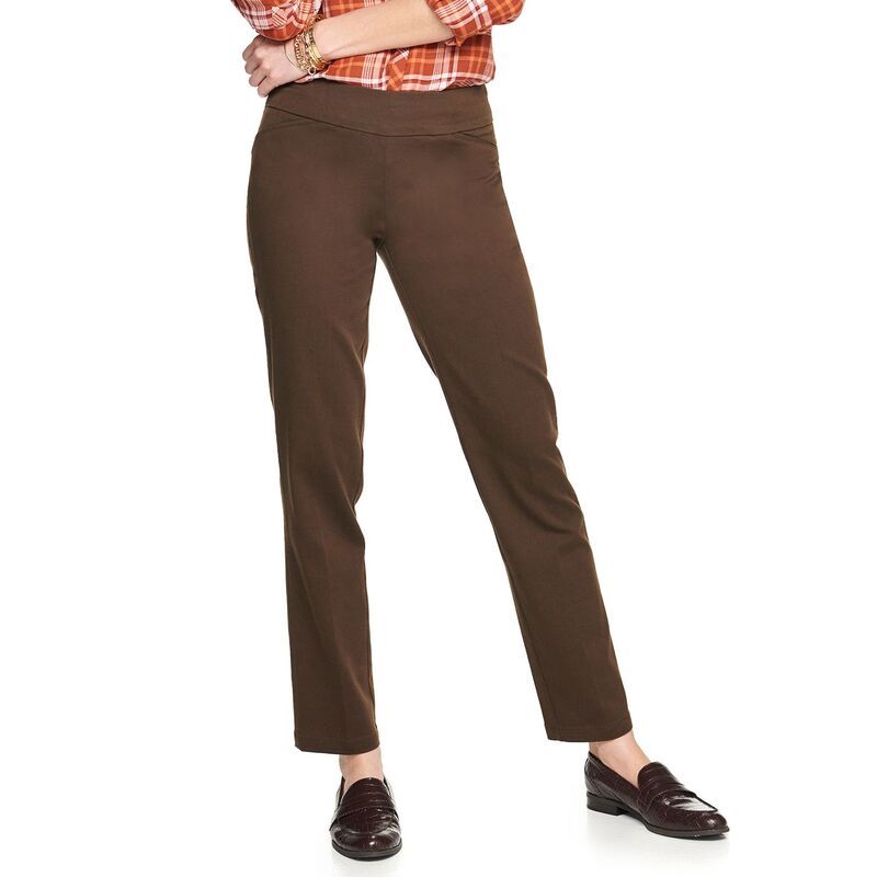 クロフト＆バロー レディース ボトムス カジュアルパンツ Womens Croft Barrow Effortlesstretch PullOn StraightLeg Pants Cocoa ココア