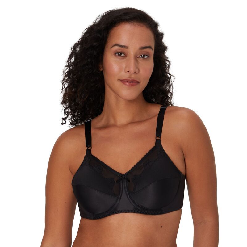 バリ レディース アンダーウェア ブラジャー Bali Flower FullFigure Underwire Bra DF0180 Midnight