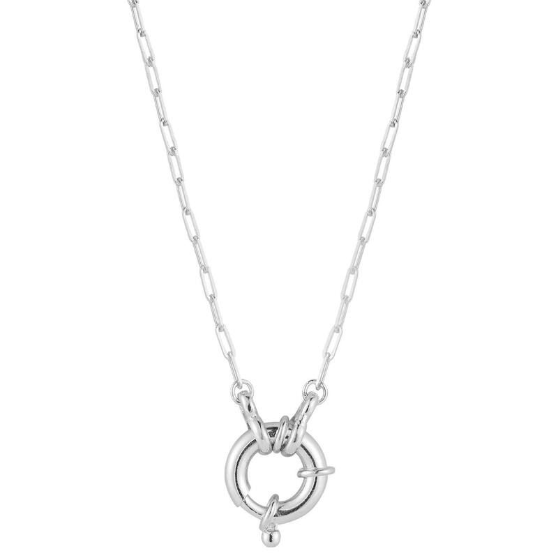 Sunkissed Sterling レディース アクセサリー ネックレス・チョーカー・ペンダントトップ レース Sunkissed Sterling Silver Paperclip Clasp Necklace Silver Tone シルバー