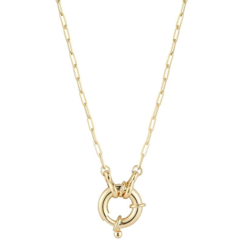 Sunkissed Sterling レディース アクセサリー ネックレス・チョーカー・ペンダントトップ レース Sunkissed Sterling Silver Paperclip Clasp Necklace Gold Tone ゴールド