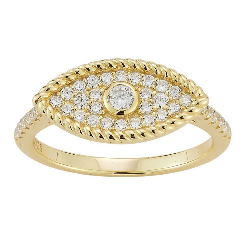 Sunkissed Sterling レディース アクセサリー リング Sunkissed Sterling Silver Cubic Zirconia Eye Ringold Tone ゴールド