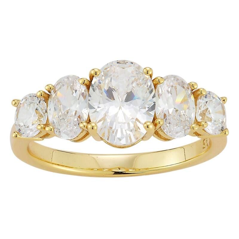 Sunkissed Sterling レディース アクセサリー リング Sunkissed Sterling Silver Graduating Cubic Zirconia Ringold Tone ゴールド