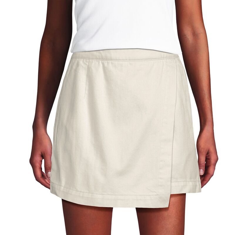 ランズエンド レディース ボトムスカート デニム Womens Lands Endenim Skort Natural デニム