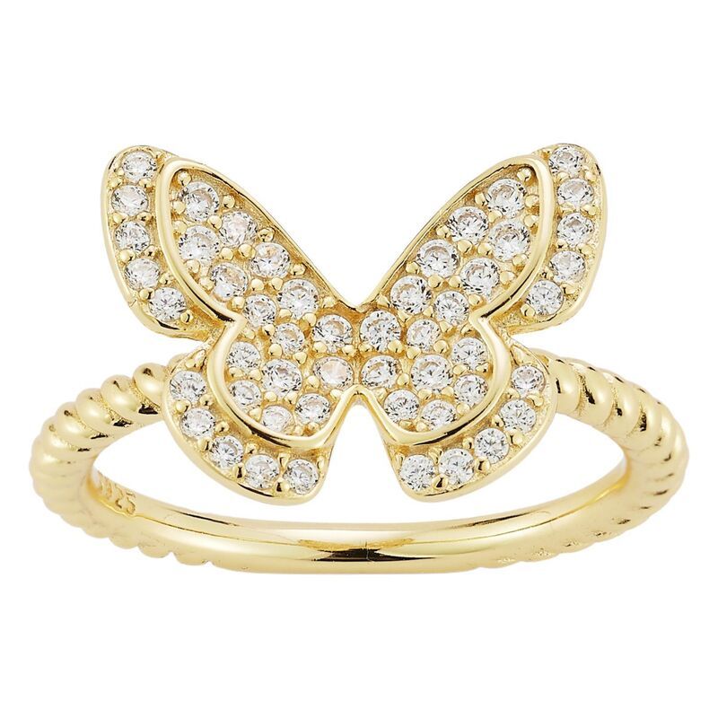 Sunkissed Sterling レディース アクセサリー リング Sunkissed Sterling Silver Cubic Zirconia Butterfly Ringold Tone ゴールド