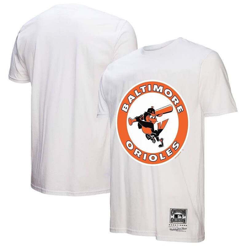 ミッチェルネス メンズ トップス Tシャツ ロゴ Mens Mitchell Ness White Baltimore Orioles Cooperstown Collection Logo TShirt Orl White ホワイト
