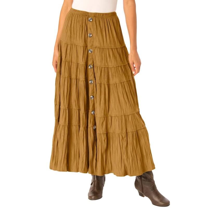 ウーマン ウィズイン レディース ボトムスカート プラスサイズ プチ Woman Within Womens Plusize Petite Moleskin Skirtoffee