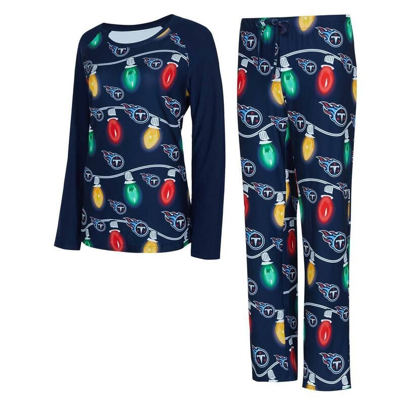 アンブランデッド レディース アンダーウェア ナイトウェア パンツ Tシャツ ニット Unbranded Womens Conceptsport Navy Tennessee Titans Garland Knit Raglan Long Sleeve TSh