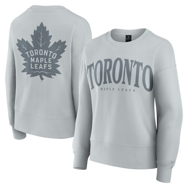 【送料無料】 ファナティクス レディース Tシャツ トップス Womens Fanatics Gray Toronto Maple Leafs Elements Flow Pullover Sweatshirt Mpl Grey