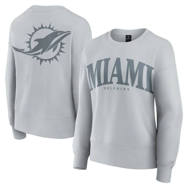【送料無料】 ファナティクス レディース Tシャツ トップス Womens Fanatics Gray Miami Dolphins Elements Pullover Sweatshirt Dol Grey