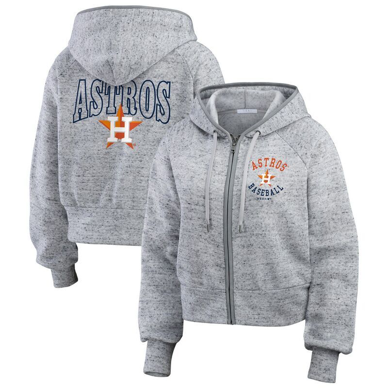 ウェア バイ エリン アンドルーズ レディース アウター ジャケット・ブルゾン クロップド フリース パーカー Womens WEAR by Erin Andrews Heather Gray Houston Astrospeckled Fleece Crop