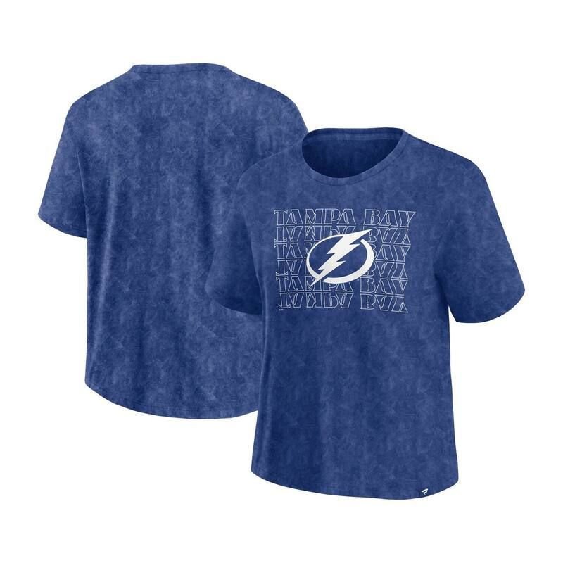 【送料無料】 ファナティクス レディース Tシャツ トップス Womens Fanatics Blue Tampa Bay Lightning Faded Wash TShirt Lgh Blue