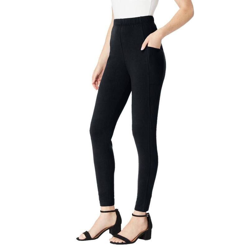 ロアマンズ レディース ボトムス カジュアルパンツ プラスサイズ Roamans Womens Plusize SidePocket Essentialegging Black ブラック