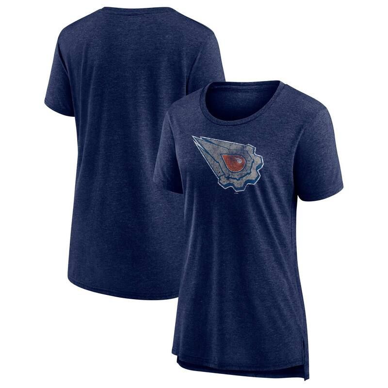 【送料無料】 ファナティクス レディース Tシャツ トップス Womens Fanatics Heather Navy Edmonton Oilers Special Edition 20 Modern TShirt Oil Navy