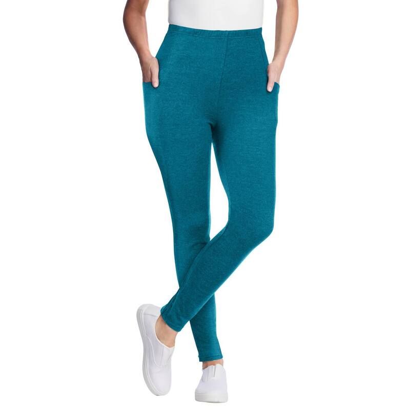 ウーマン ウィズイン レディース ボトムス カジュアルパンツ プラスサイズ トール Woman Within Womens Plusize Tall Pocket Legging Deep Teal ティール
