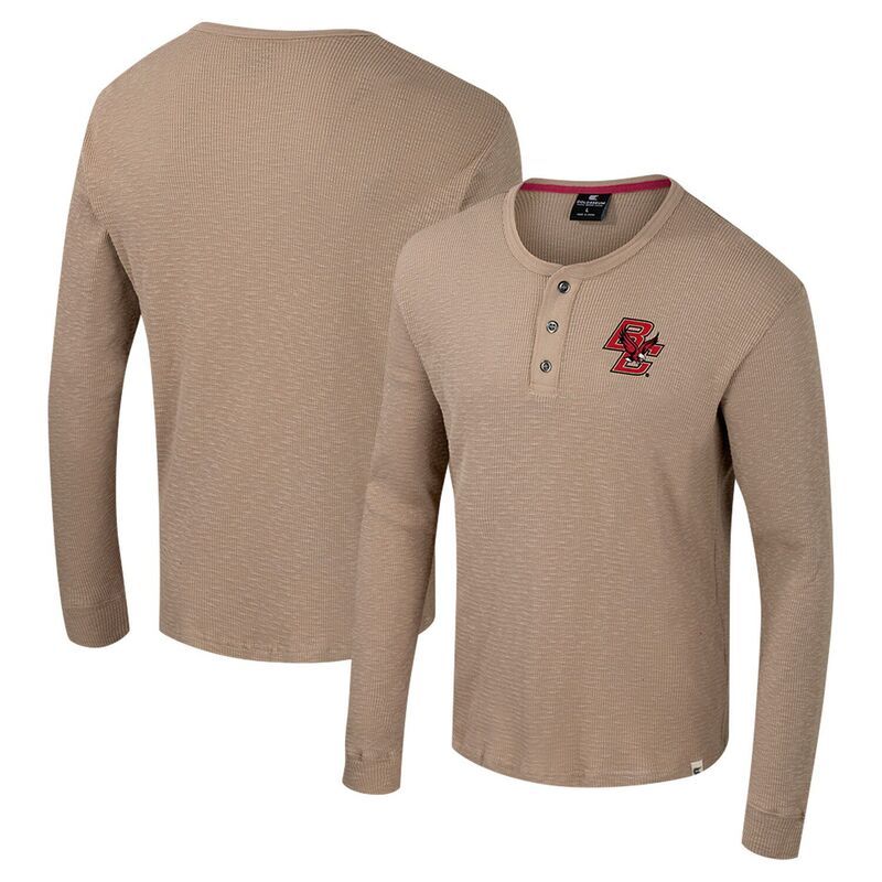 コロシアム メンズ トップス Tシャツ Mens Colosseum Tan Boston Collegeagles Great Outdoors Henley Long Sleeve Shirt Bos Multi マルチカラー