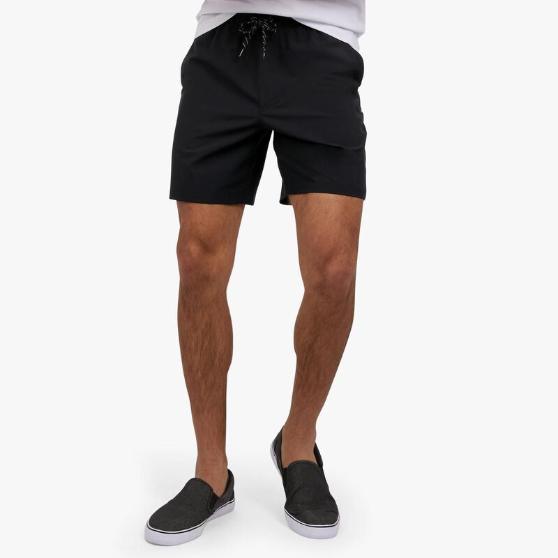 クイックシルバー メンズ ボトムス ハーフパンツ・ショーツ ショートパンツ Mens Quiksilver Seasidelastic Waist Hybrid Shorts Black ブラック