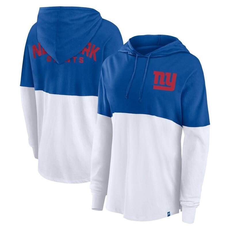 【送料無料】 ファナティクス レディース Tシャツ トップス Womens Fanatics RoyalWhite New York Giants Backup Option Long Sleeve Hoodie TShirt Gia Blue