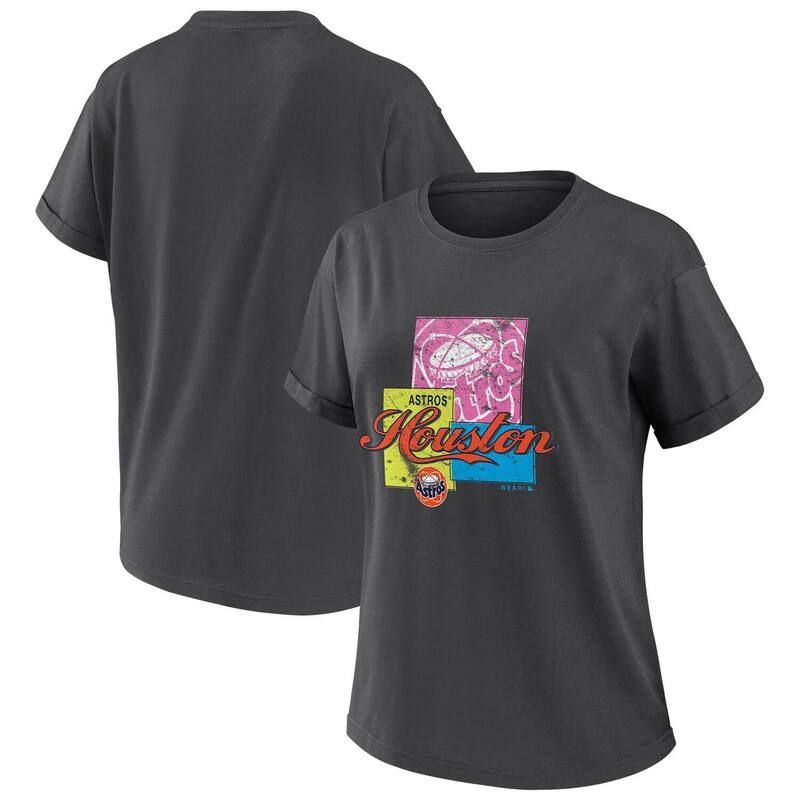 ウェア バイ エリン アンドルーズ レディース トップス Tシャツ Womens WEAR by Erin Andrews Charcoal Houston Astros Domestic Box Color Boyfriend TShirt Ast Char