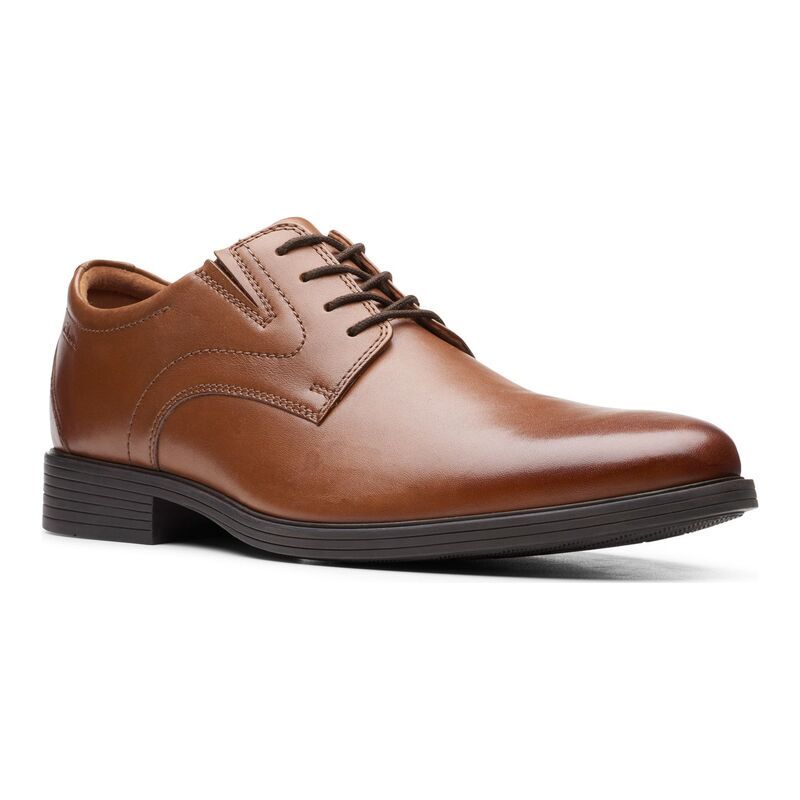クラークス メンズ シューズ オックスフォード レザー ClarksR Whiddon Plain Mens Leather Oxford Shoes Dark Tan タン