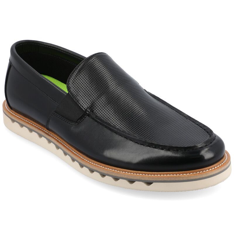 バンス メンズ シューズ スリッポン・ローファー Vance Co Dallas Mens Tru Comfort Foam SlipOn Loafers Black ブラック