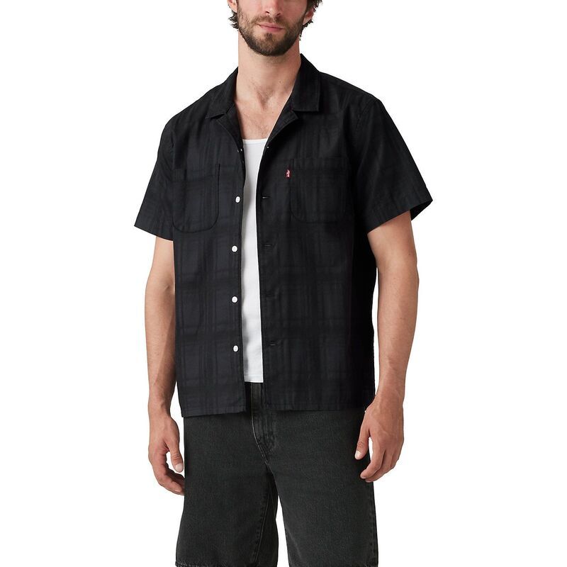 リーバイス メンズ トップス Tシャツ Mens Levis Classic Standard Fit Short Sleeve ButtonFront Shirt Jet Black ブラック