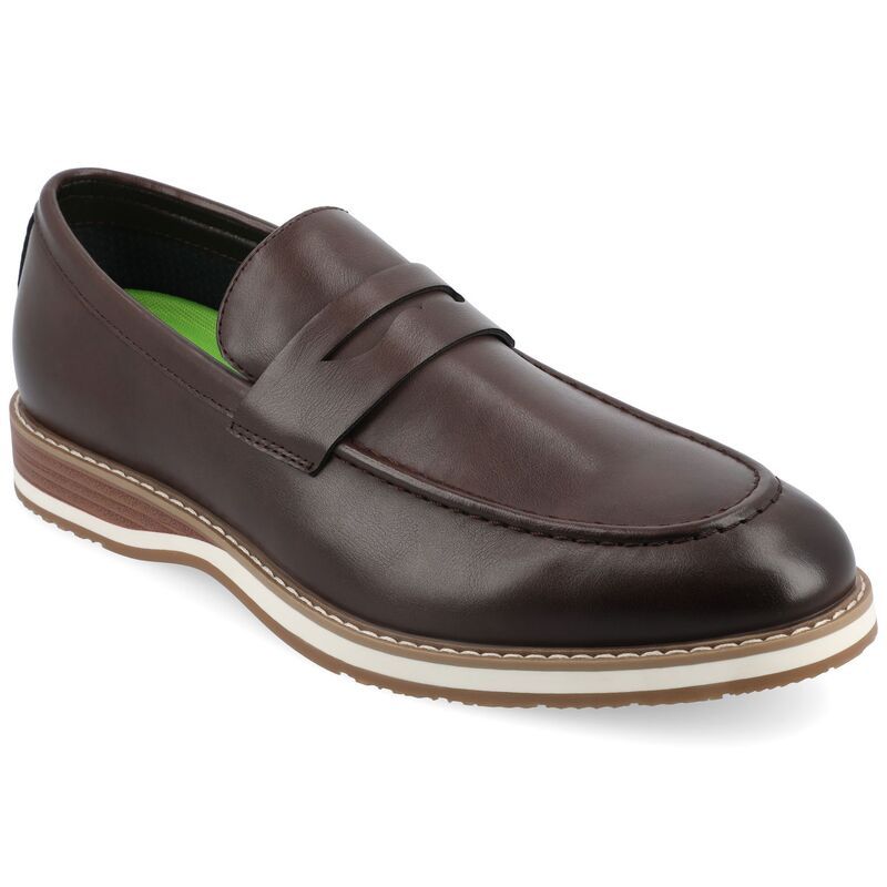 バンス メンズ シューズ スリッポン・ローファー Vance Co Kahlil Mens Tru Comfort Foam SlipOn Penny Loafers Brown ブラウン