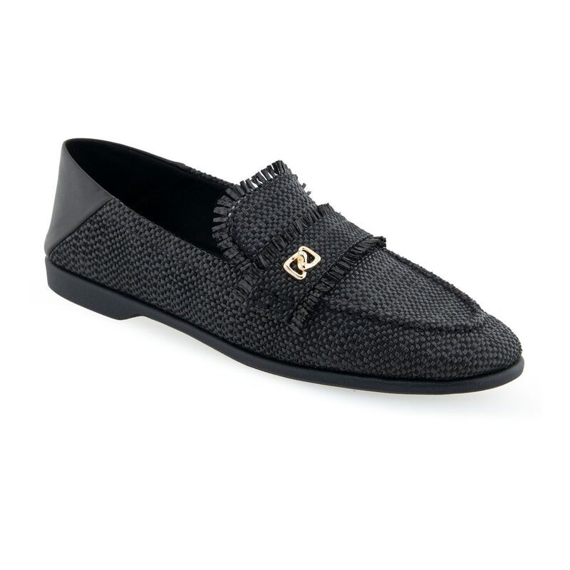 エアロソールズ レディース シューズ スリッポン・ローファー Aerosoles Brik Womens Loafers Black Raffia ブラック