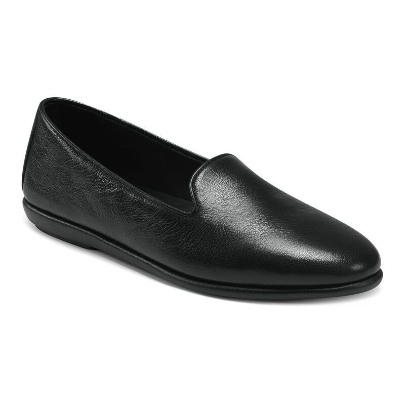 エアロソールズ レディース シューズ スリッポン・ローファー レザー Aerosoles Betunia Womens Leather Loafers Black Leather ブラック