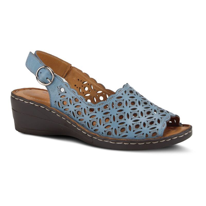 スプリングステップ レディース シューズ サンダル レザー Spring Step Belizana Womens Leather Slingback Sandals Blue ブルー