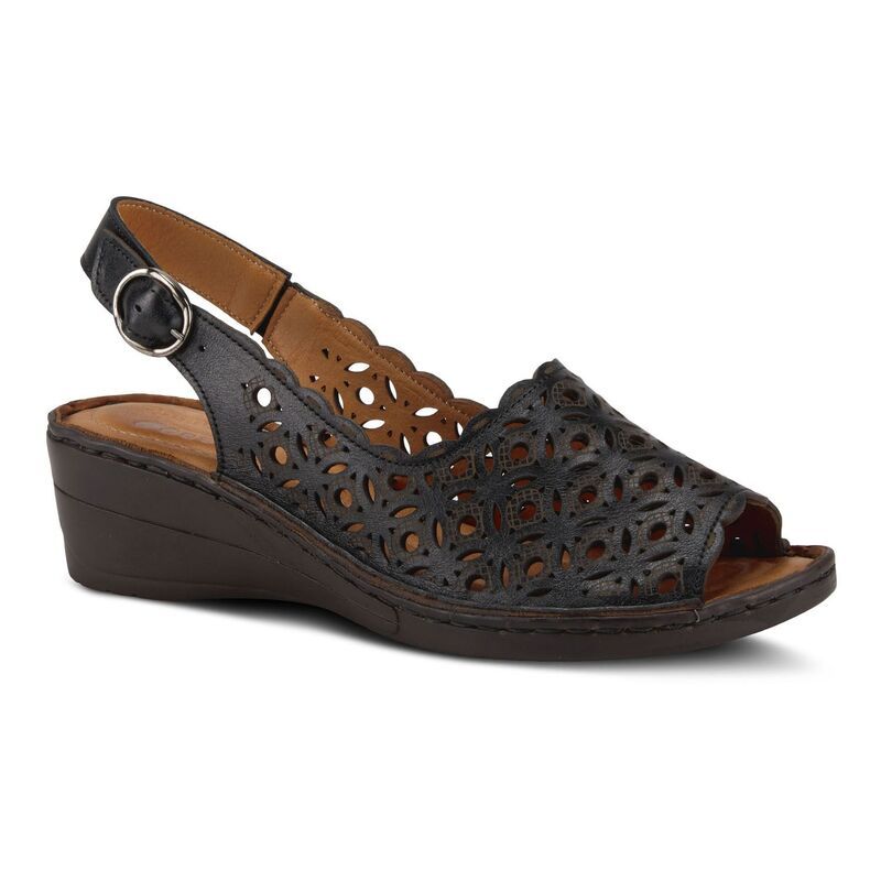 スプリングステップ レディース シューズ サンダル レザー Spring Step Belizana Womens Leather Slingback Sandals Black ブラック