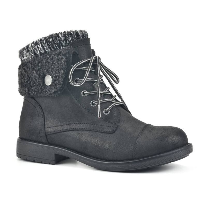 クリフバイホワイトマウンテン レディース シューズ ブーツ・レインブーツ Cliffs by White Mountain Duena Womens Combat Boots Black Fabric ブラック