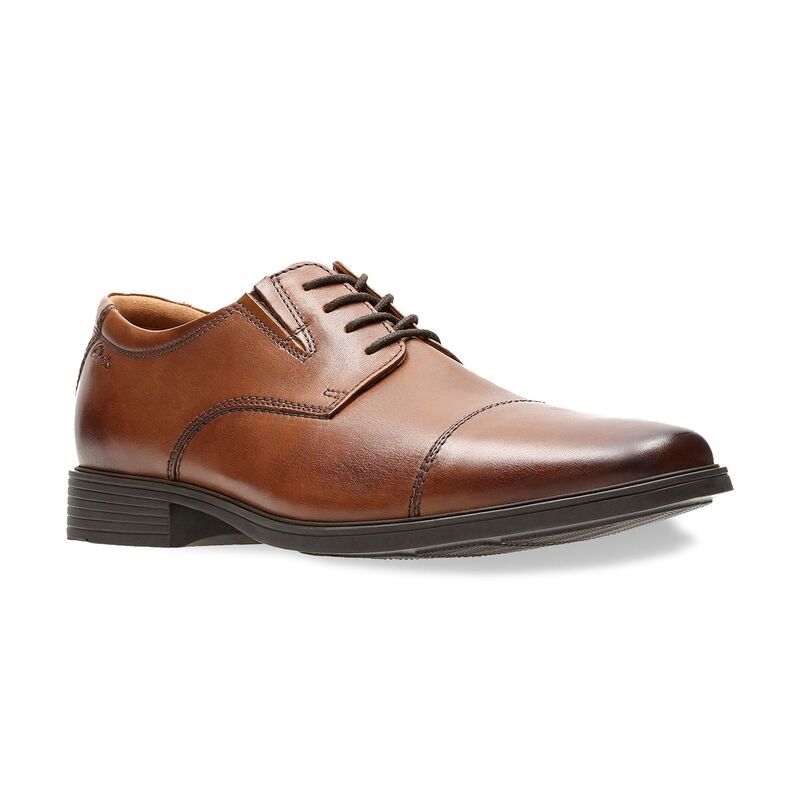 クラークス メンズ シューズ オックスフォード キャップ ClarksR Tilden Cap Mens Dresshoes Dark Tan Leather タン