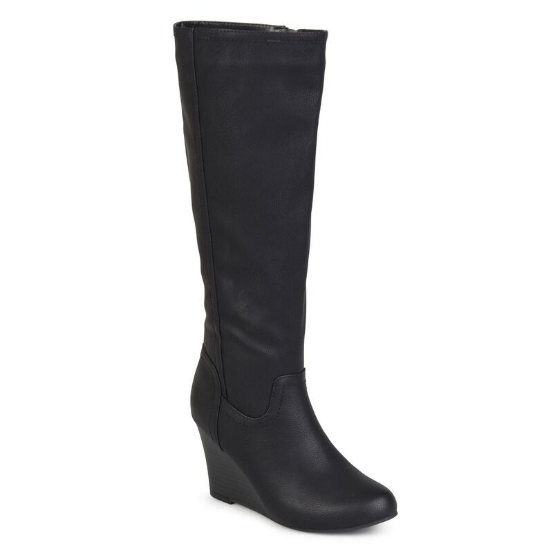 ジュルネ コレクション レディース シューズ ブーツ・レインブーツ Journee Collection Langly Womens Wedge Knee High Boots Black ブラック