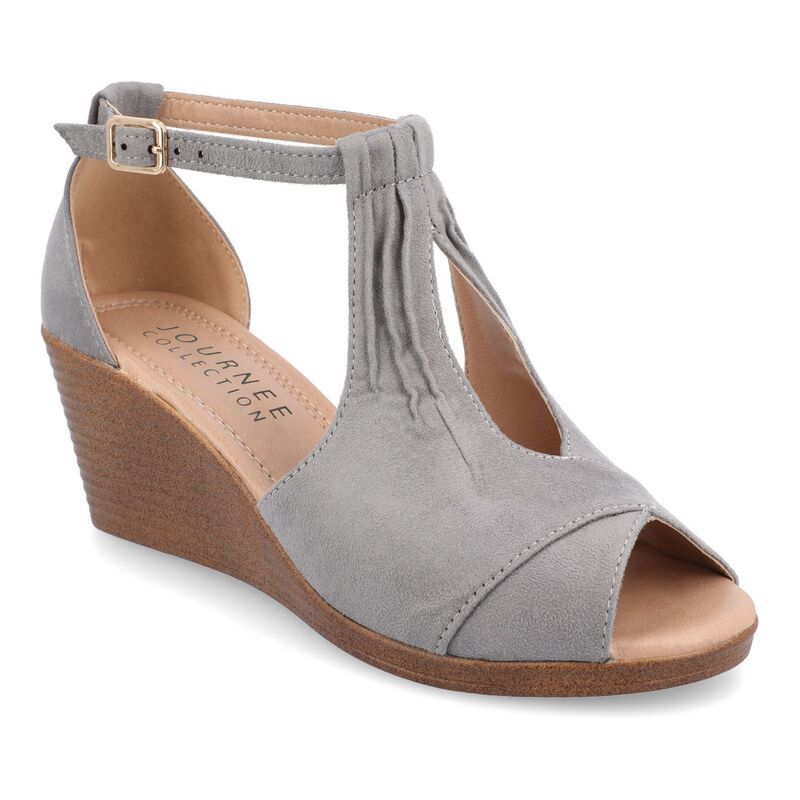 ジュルネ コレクション レディース シューズ サンダル Journee Collection Kedzie Womens Wedges Gray グレー